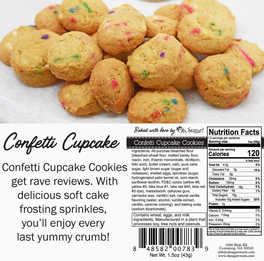 "Happy Birthday" Confetti Cupcake Cookies