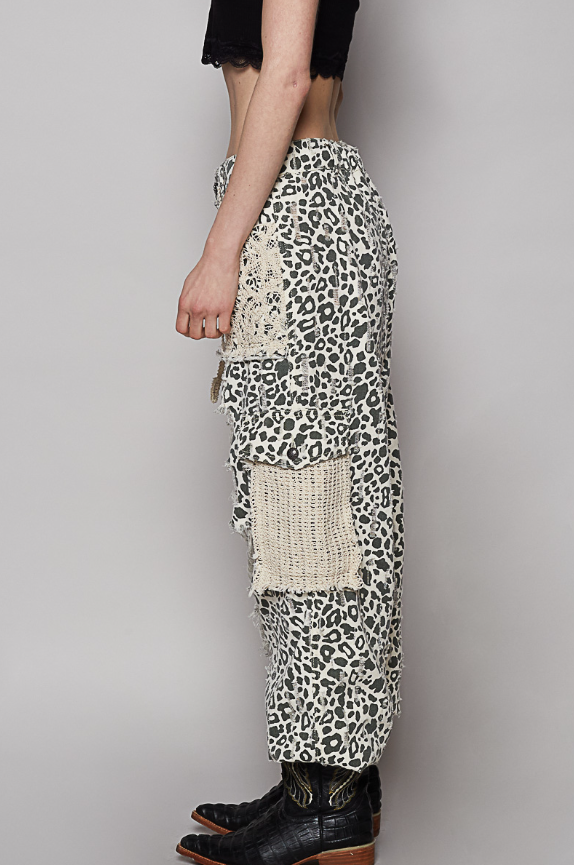 POL Pre-Order: Animal Print Joggers w/Distress Detail