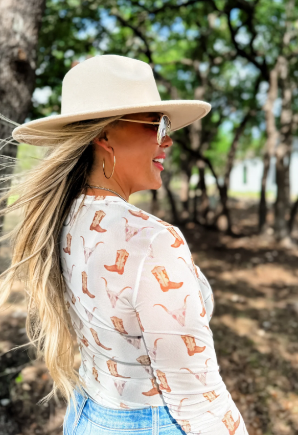 PRE-ORDER: Boots & Blooms Mesh Tops - Final Sale