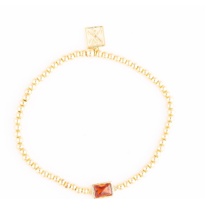 Gold Birth Stone Stretch Bracelet - 12 Options