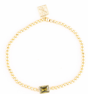 Gold Birth Stone Stretch Bracelet - 12 Options