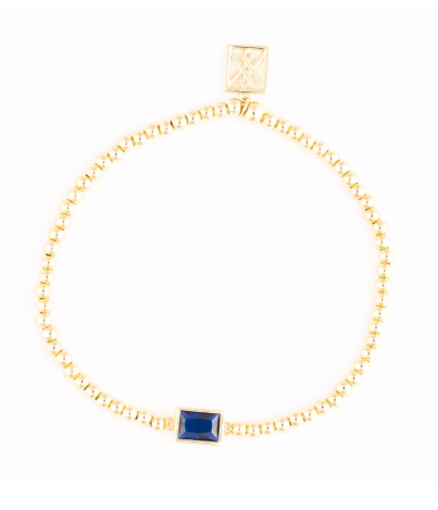 Gold Birth Stone Stretch Bracelet - 12 Options