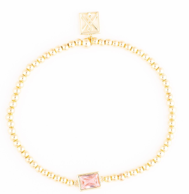 Gold Birth Stone Stretch Bracelet - 12 Options