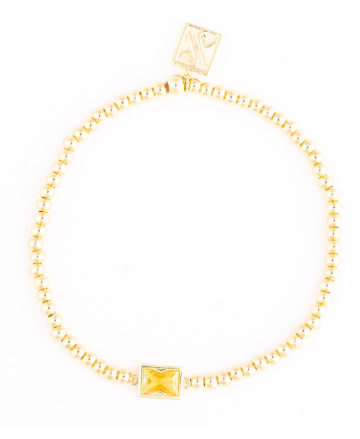 Gold Birth Stone Stretch Bracelet - 12 Options