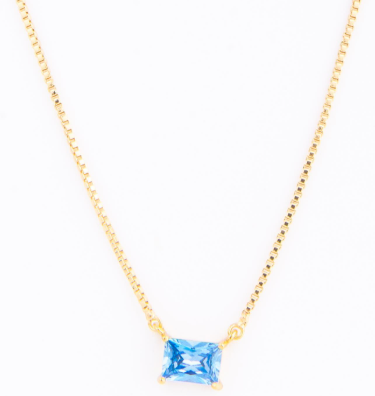 Gold Birth Stone Necklace - 12 Options