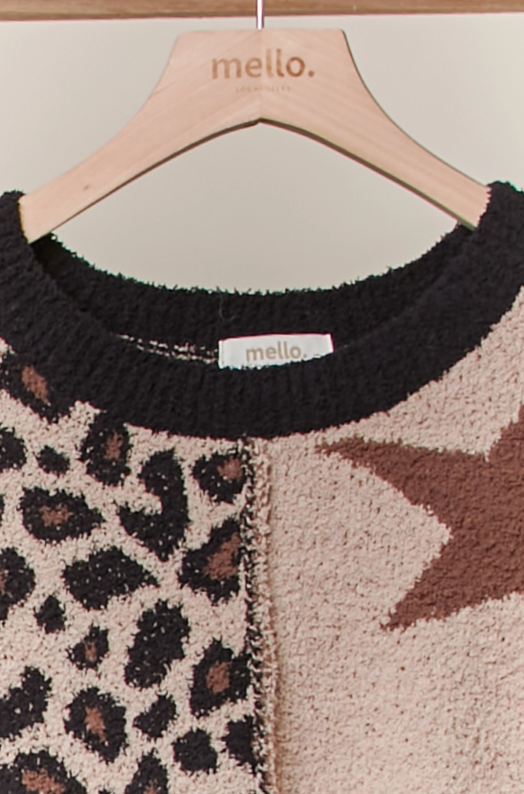 Pre-Order: Animal Print Star Pattern Sweater