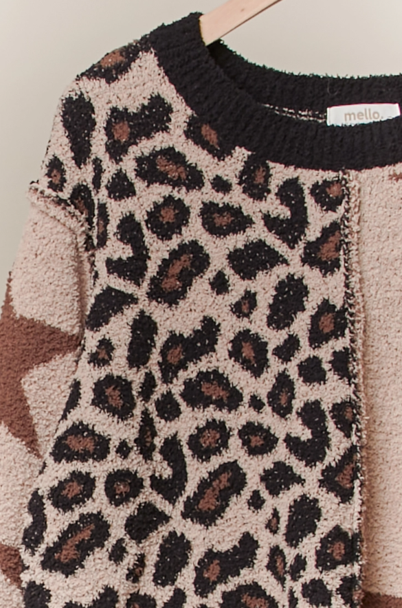 Pre-Order: Animal Print Star Pattern Sweater