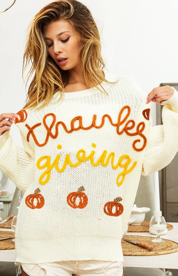 Ivory Thanksgiving Sweater