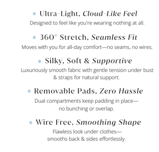 Seamless Cloud Bra - 2 Color Options - 4 Sizes