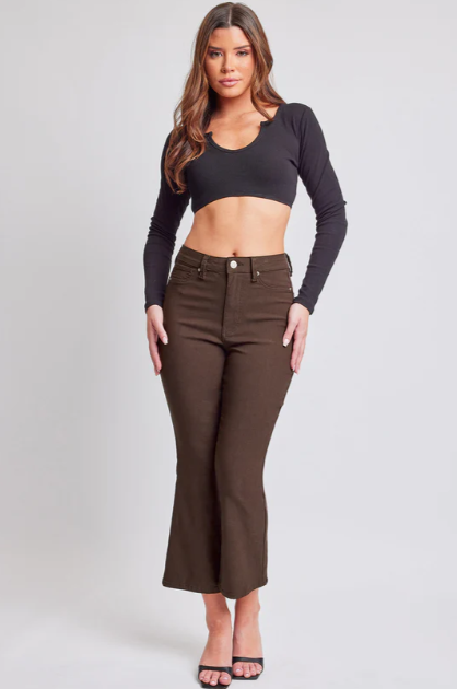 Cocoa Hyperstretch Cropped Kick Flare Pant