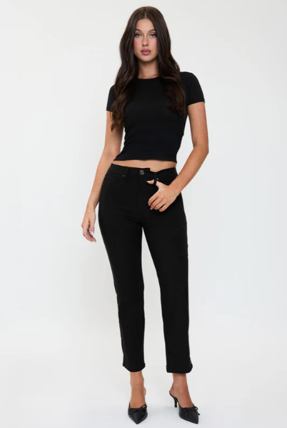 Women’s High Rise Hyperstretch Cropped Straight Pants - 3 Color Options