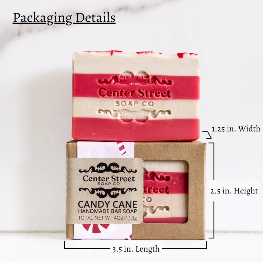 Candy Cane Christmas Handmade Bar Soap