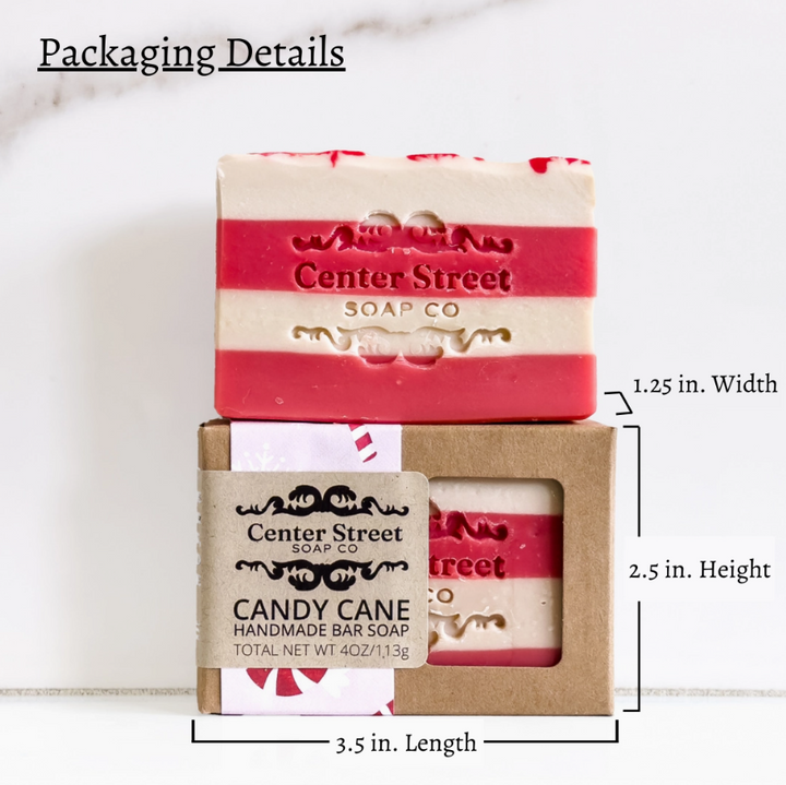 Candy Cane Christmas Handmade Bar Soap