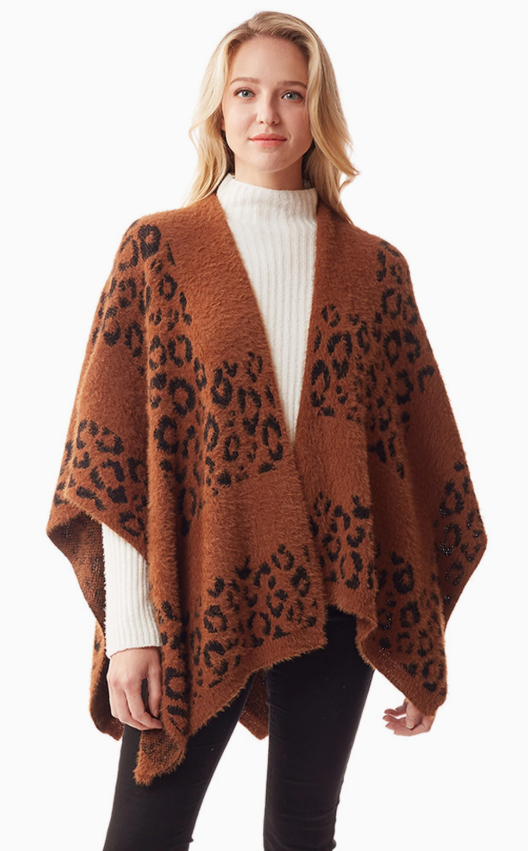 Fuzzy Leopard Ruana