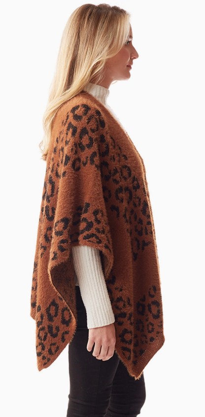 Fuzzy Leopard Ruana