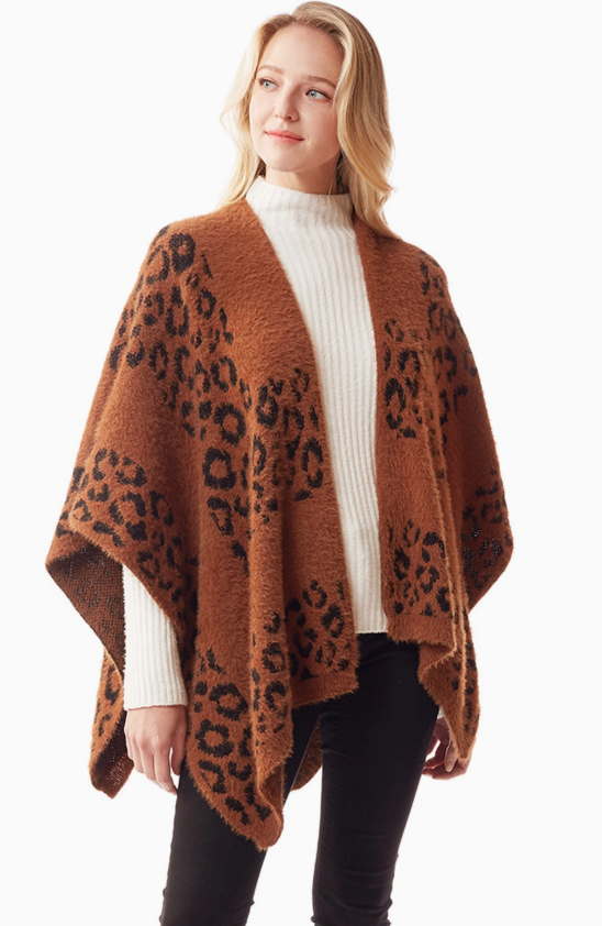 Fuzzy Leopard Ruana