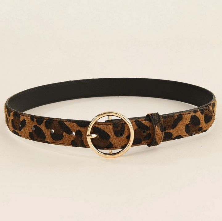 Leopard Belt w/Gold Detail