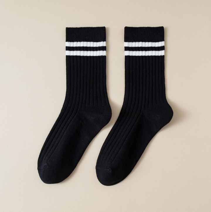 Classic Striped Crew Socks - 2 Color Options