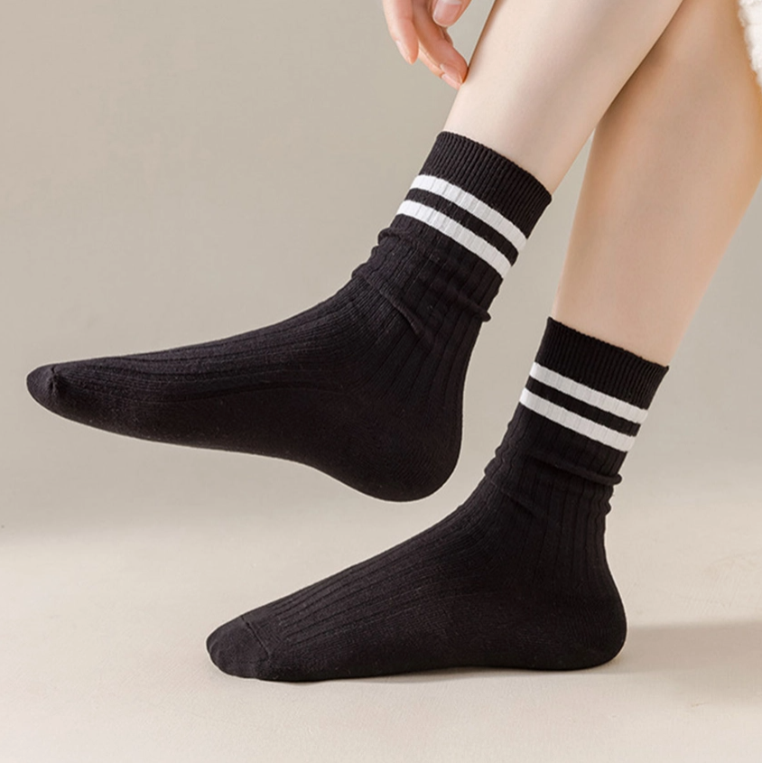 Classic Striped Crew Socks - 2 Color Options