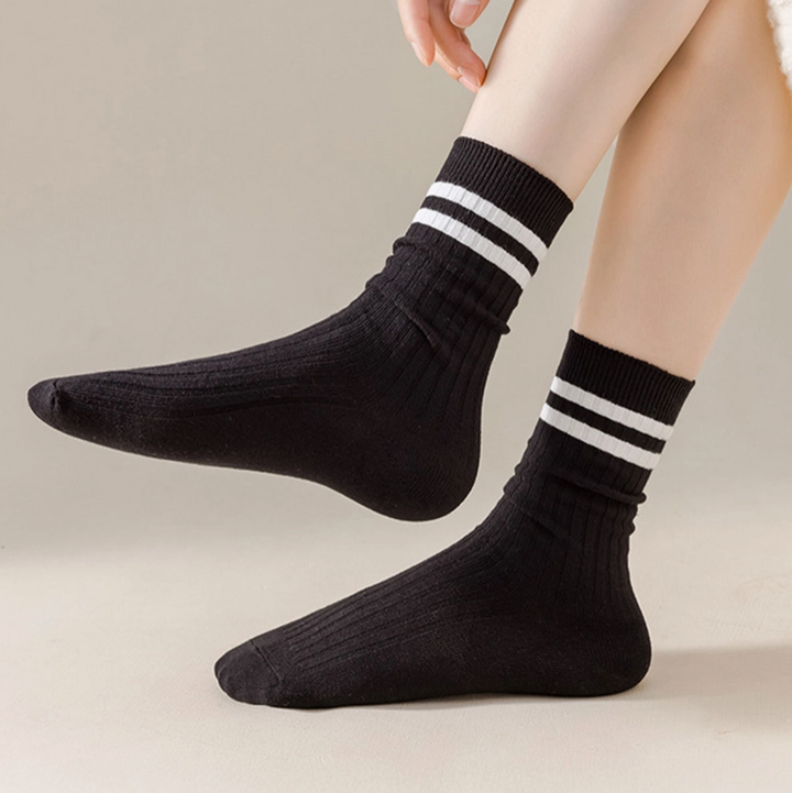 Classic Striped Crew Socks - 2 Color Options