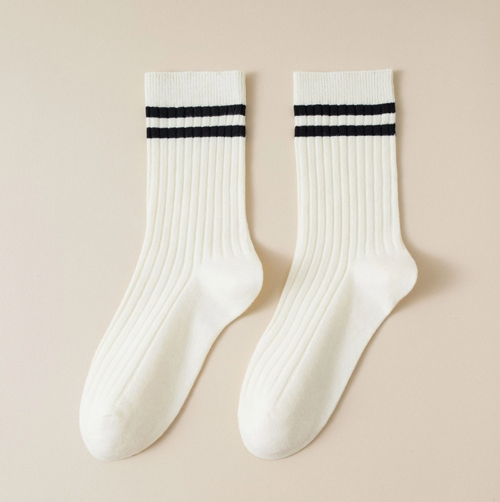 Classic Striped Crew Socks - 2 Color Options