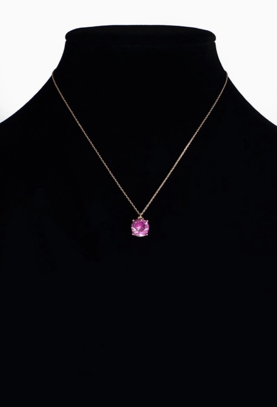 Cubic Zirconia Pendant Short Necklace - 9 Color Options