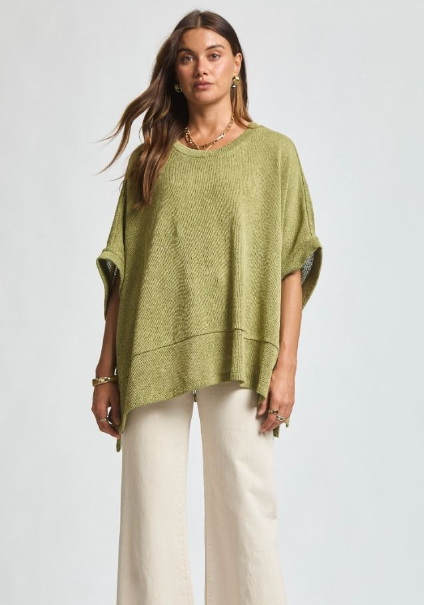 Sweater Poncho Top - 2 Color Options