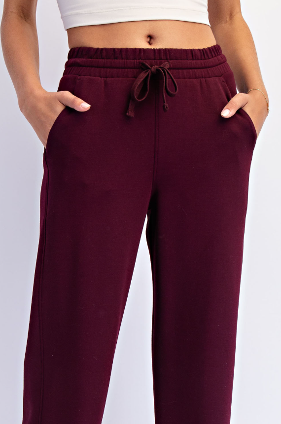 Modal Scuba Cropped Wide Leg Pant - 4 Color Options