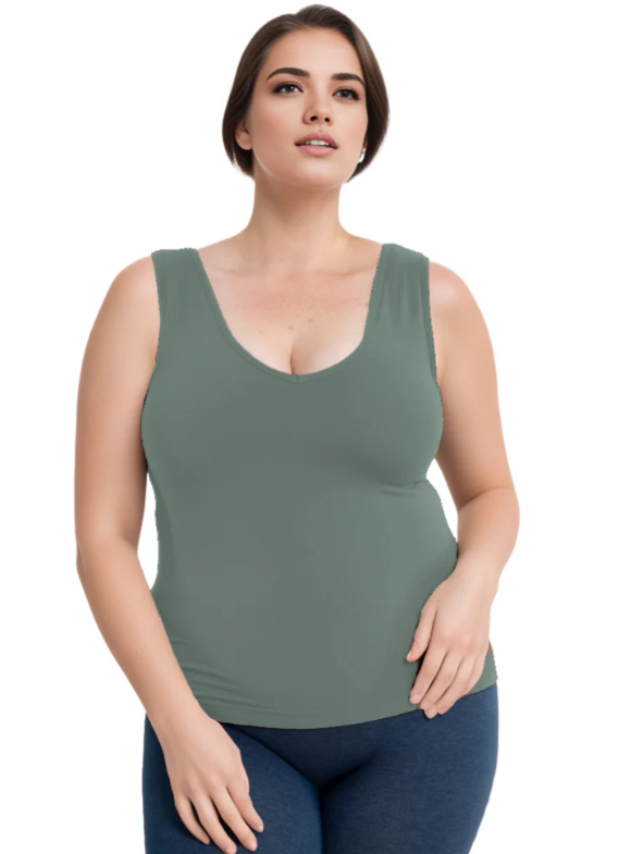 Built-In Bra Tank - Missy & Extended Sizes -
