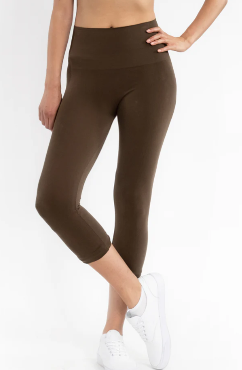 High Waisted Cropped Leggings - Missy & Curvy