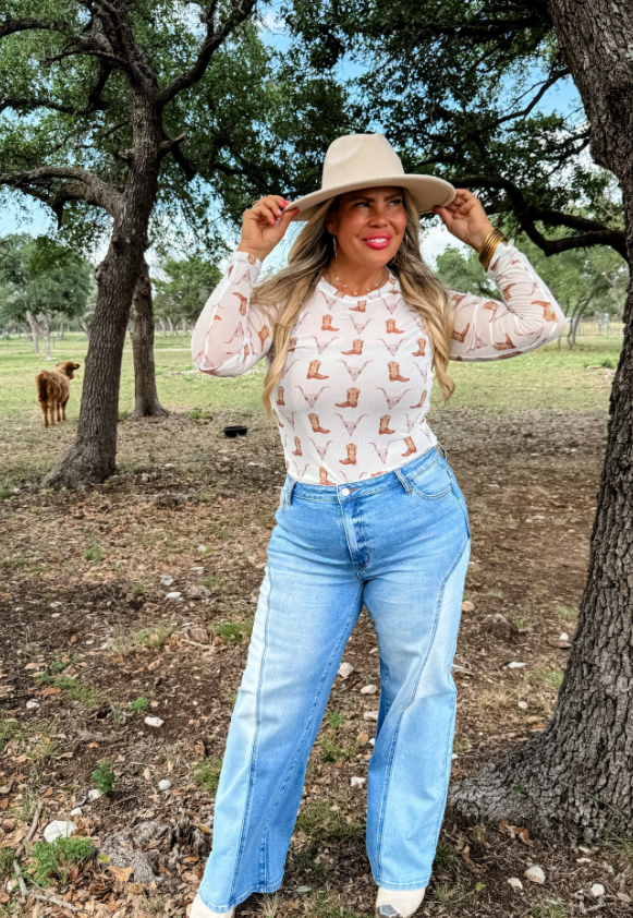 PRE-ORDER: Boots & Blooms Mesh Tops - Final Sale