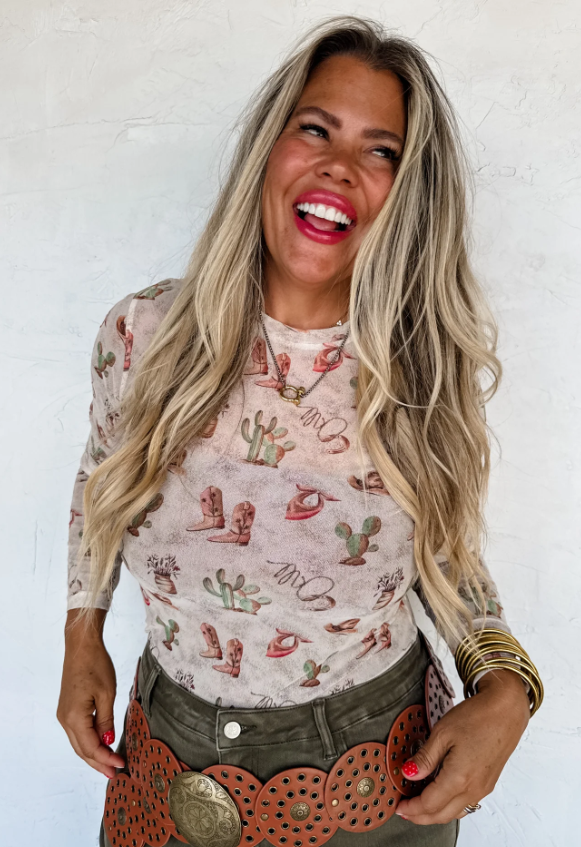 PRE-ORDER: Boots & Blooms Mesh Tops - Final Sale