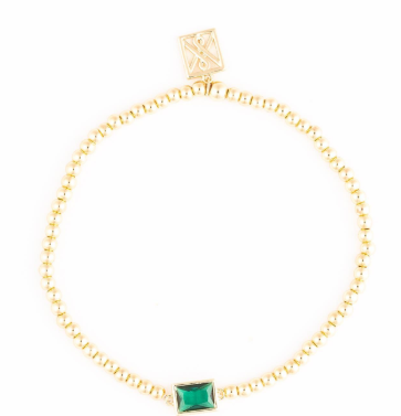 Gold Birth Stone Stretch Bracelet - 12 Options