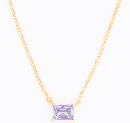Gold Birth Stone Necklace - 12 Options