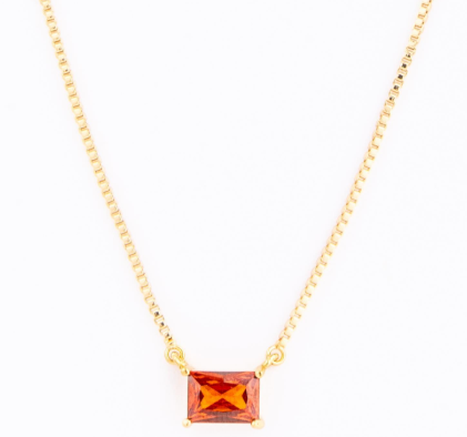 Gold Birth Stone Necklace - 12 Options