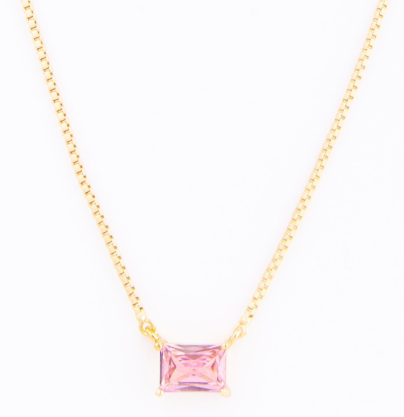 Gold Birth Stone Necklace - 12 Options