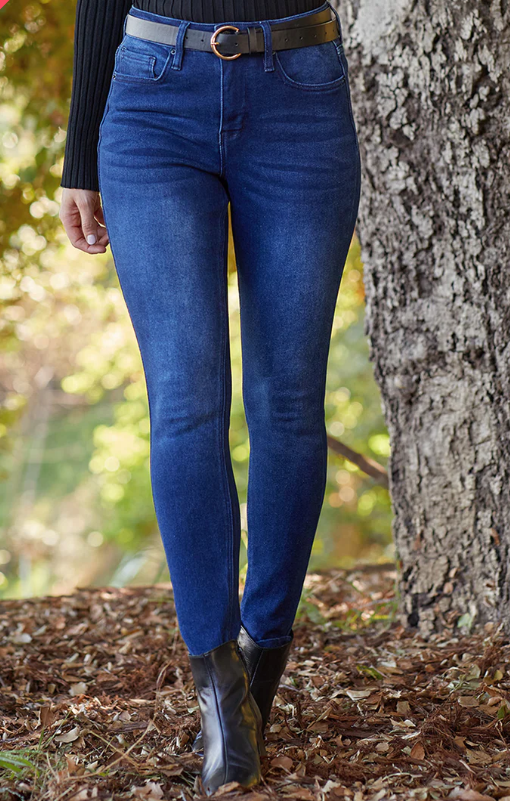 Dark Indigo High-Rise Distressed Skinny Jean
