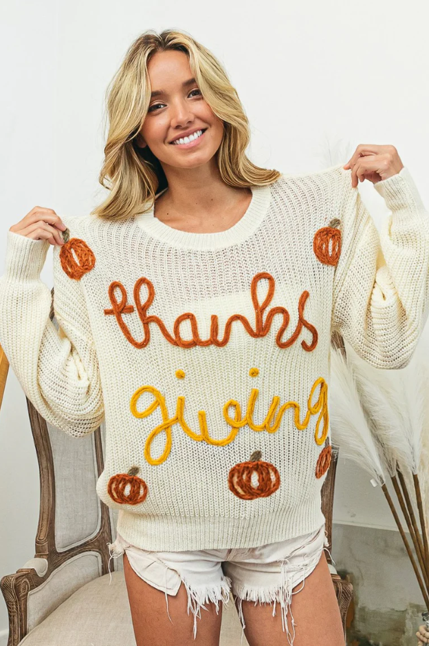Ivory Thanksgiving Sweater