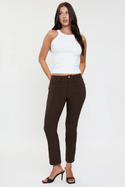 Women’s High Rise Hyperstretch Cropped Straight Pants - 3 Color Options