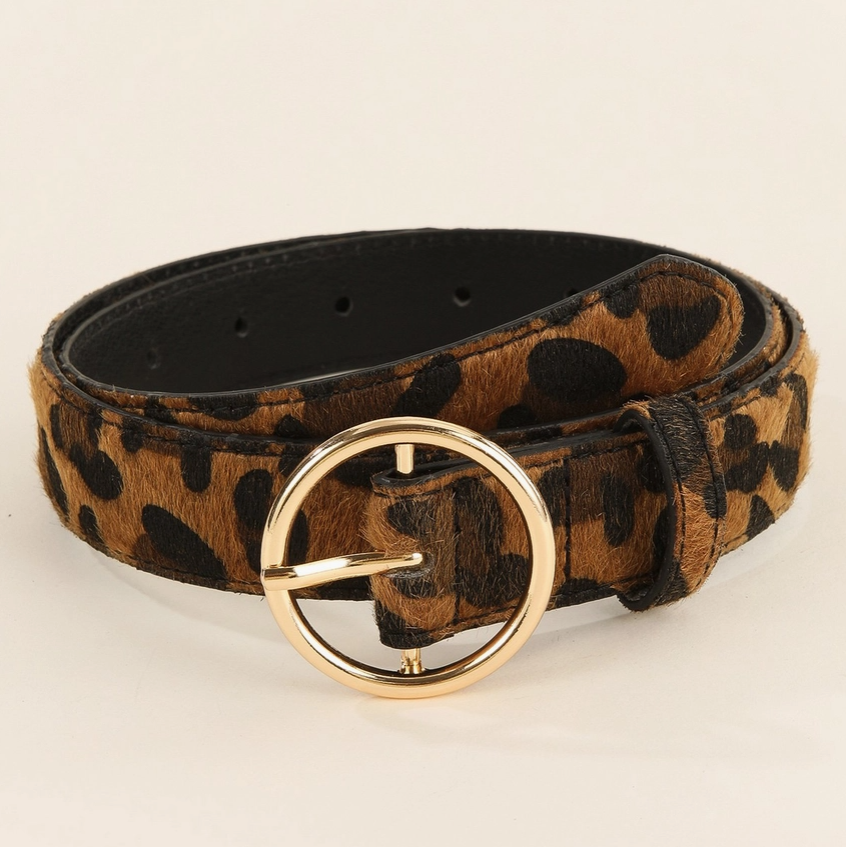 Leopard Belt w/Gold Detail