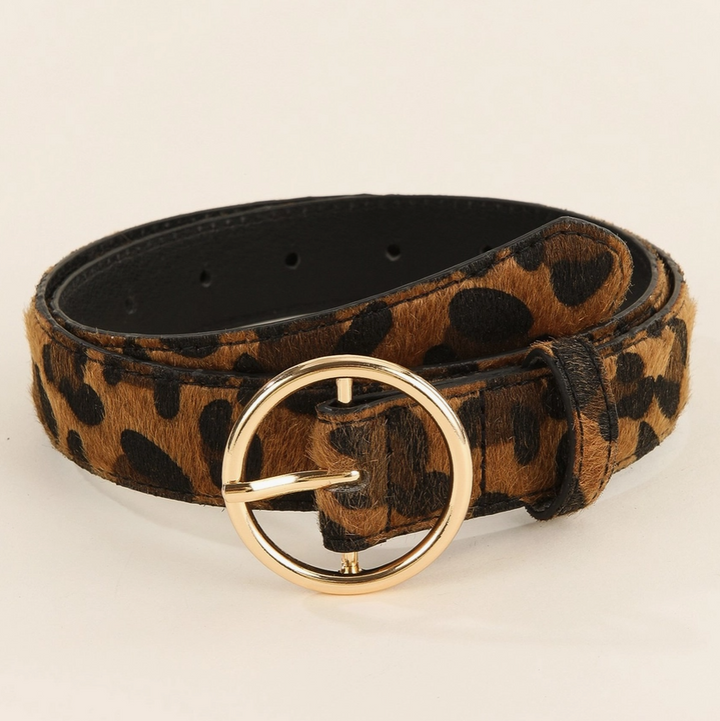 Leopard Belt w/Gold Detail
