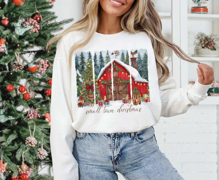 Western "Small Town Christmas" Sweatshirt - 3 Color Options