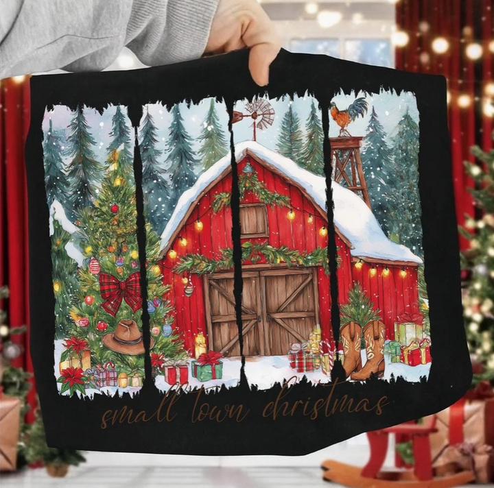 Western "Small Town Christmas" Sweatshirt - 3 Color Options