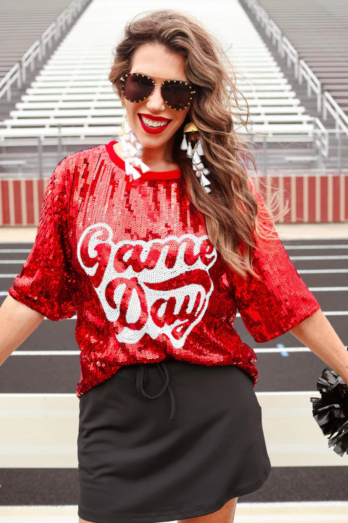 Sequin Game Day Top - 3 Color Options