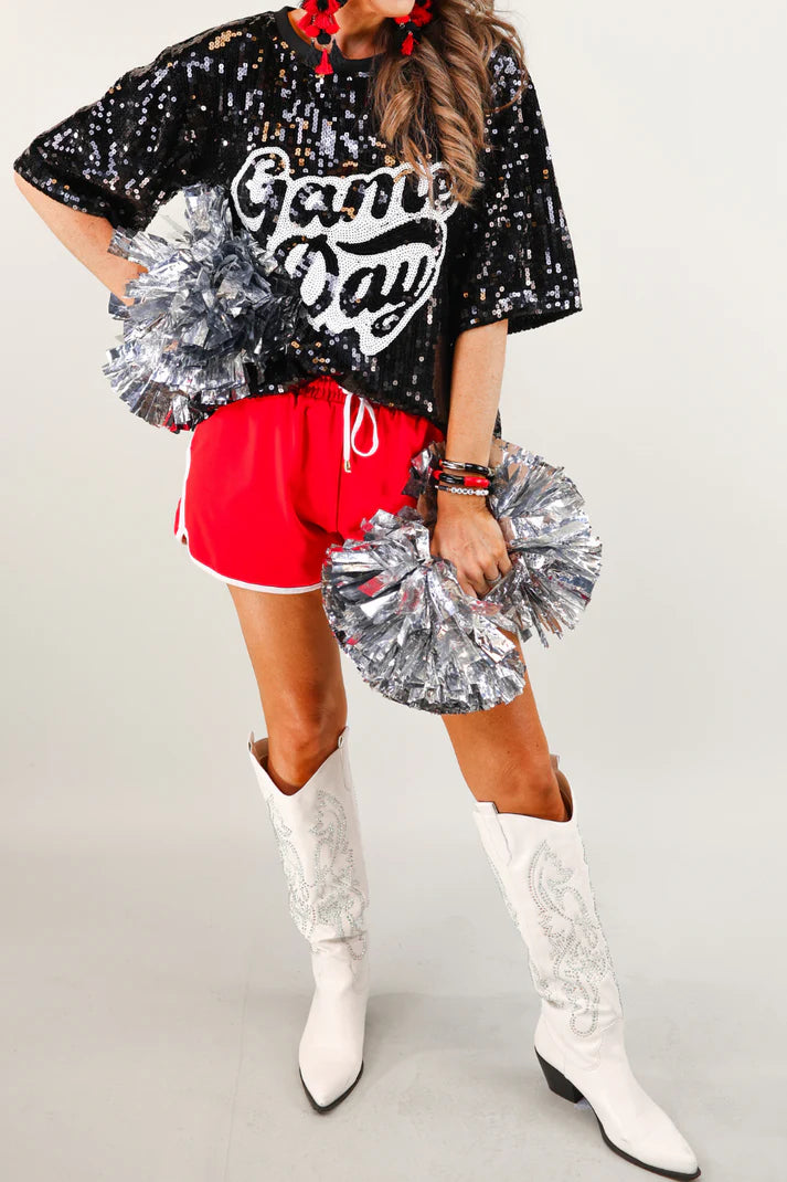 Sequin Game Day Top - 3 Color Options