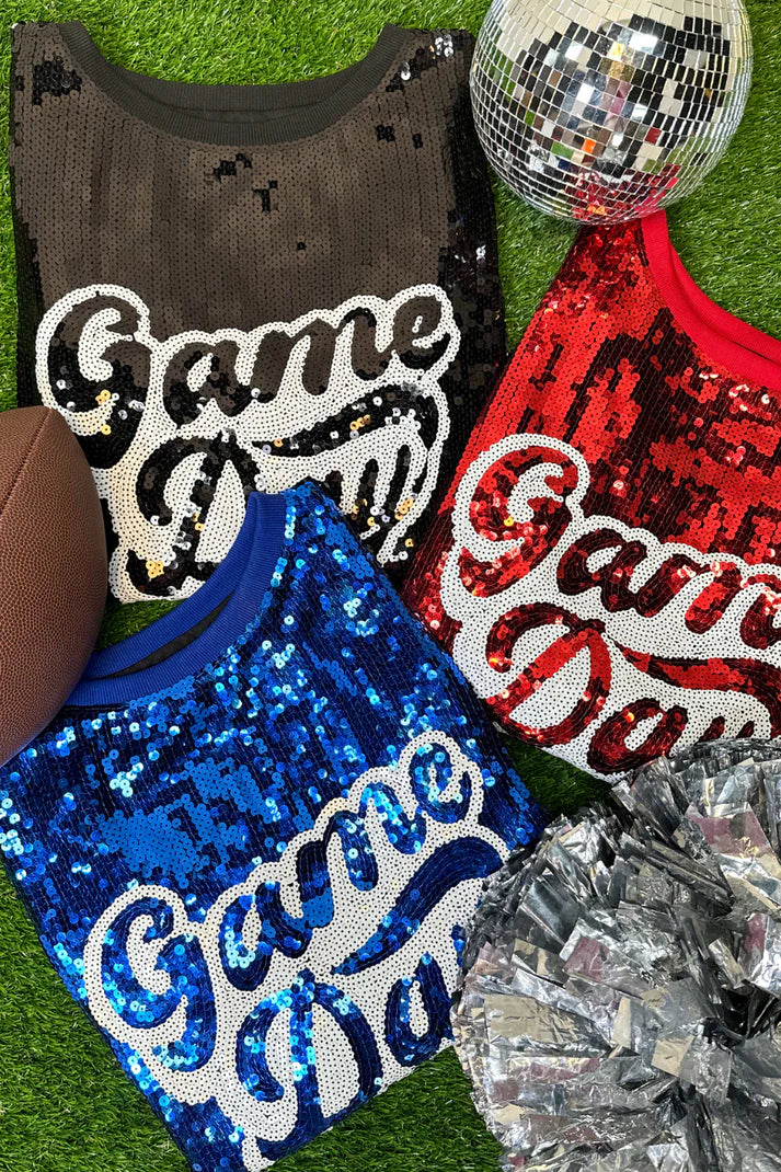 Sequin Game Day Top - 3 Color Options