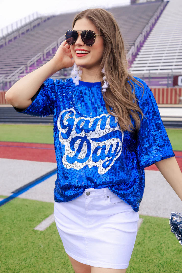 Sequin Game Day Top - 3 Color Options