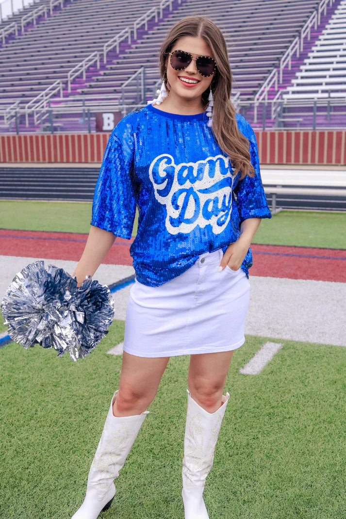 Sequin Game Day Top - 3 Color Options