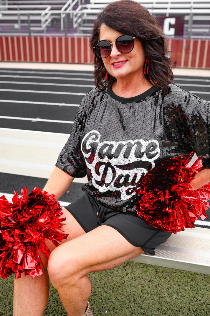 Sequin Game Day Top - 3 Color Options