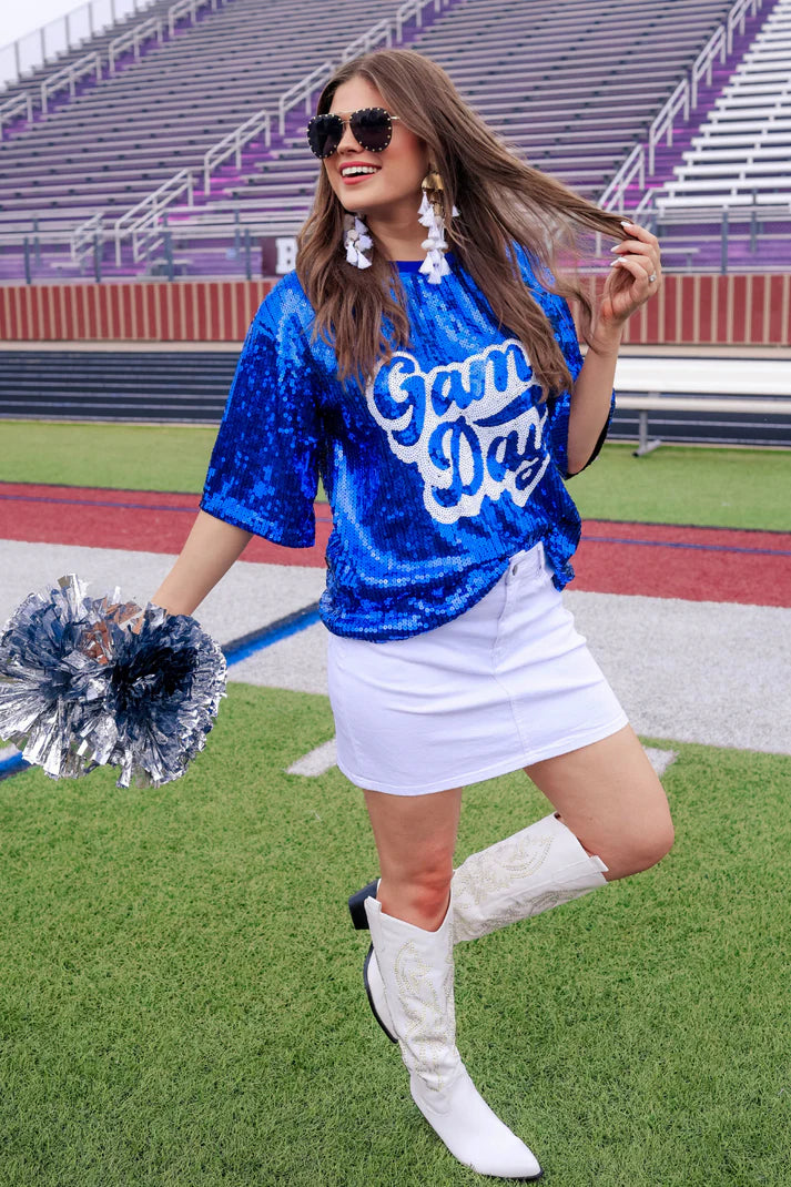 Sequin Game Day Top - 3 Color Options